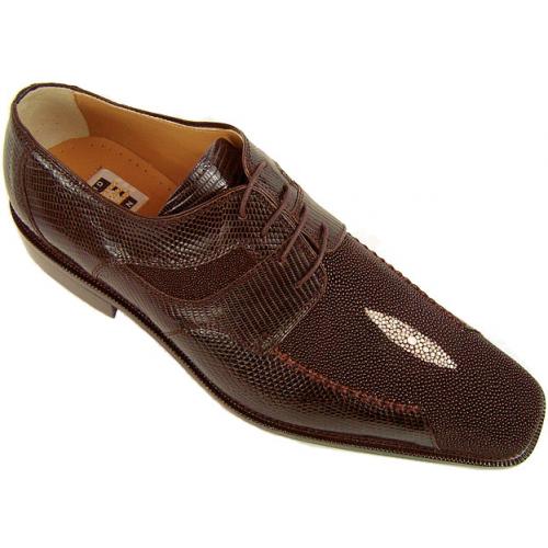 David Eden "Shasta" Brown Genuine Stingray/Lizard Shoes